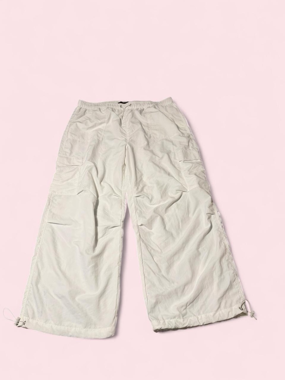 No Boundaries White Wide-Leg Cargo Pants